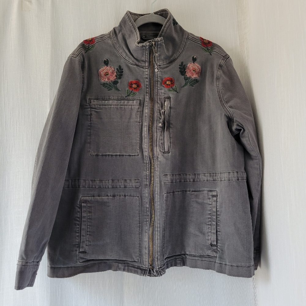 Billy T Embroidered Gray Women's Jacket size 2X